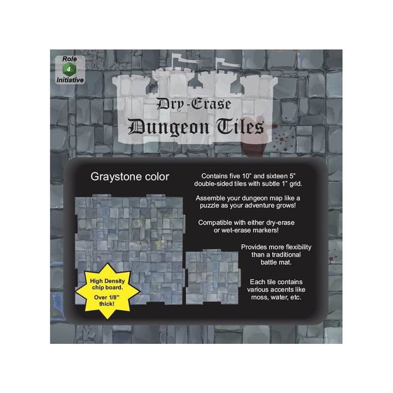 Role 4 Initiative - Dry-Erase Dungeon Tiles - 5 10-Inch & 16 5-Inch Tiles