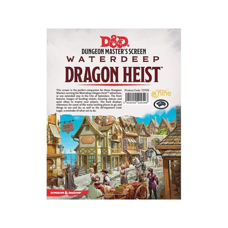 Wizards of the Coast - Dungeons and Dragons - Waterdeep Dragon Heist - DM Screen