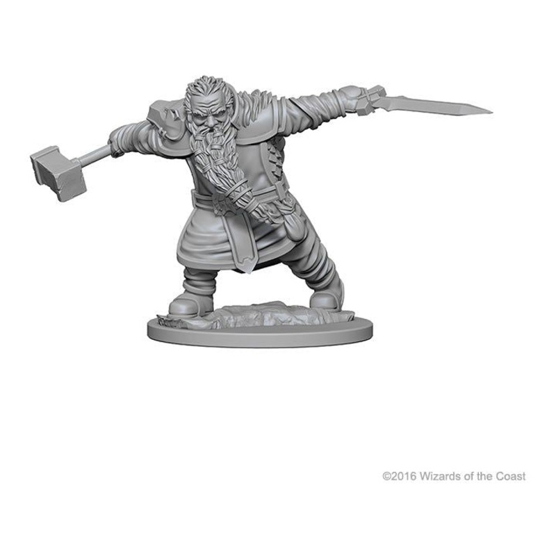 Wizkids - Dungeons and Dragons - Unpainted Miniature - Nolzurs Marvellous Miniatures - Dwarf Male Fighter - 72616