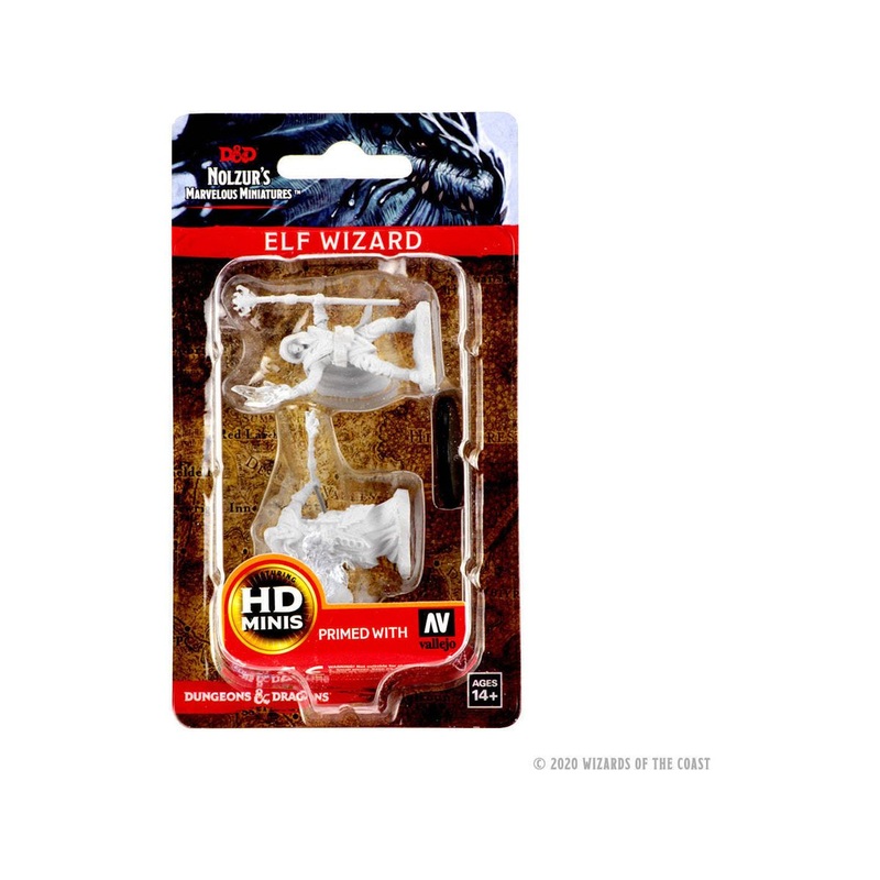 Wizkids - Dungeons and Dragons - Unpainted Miniature - Nolzurs Marvellous Miniatures - Elf Male Wizard - 72622