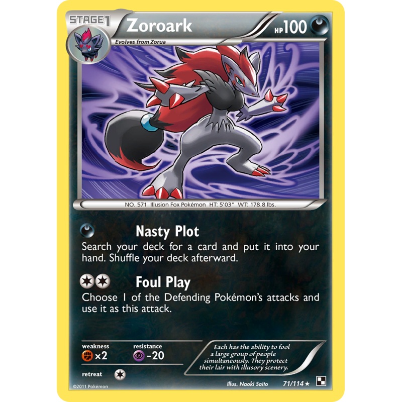 Zoroark (71/114) (Theme Deck Exclusive) [Black & White: Base Set]