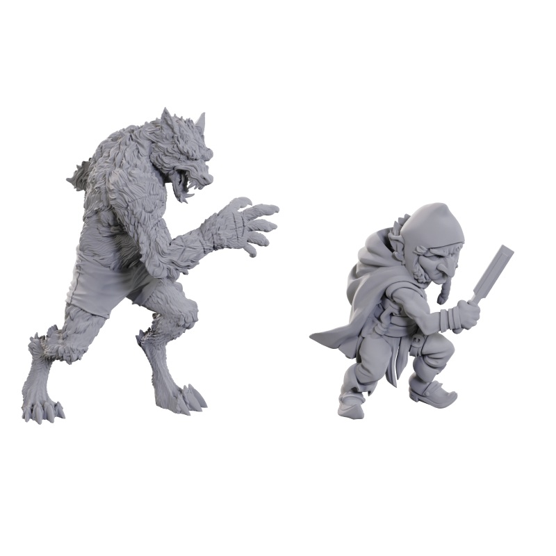 Critical Role Unpainted Miniatures: Wave 23 - Chetney Pock O'Pea & Werewolf