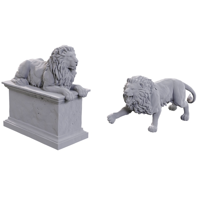 Deep Cuts Miniatures: Wave 24 - Stone Lion/Animated Stone Lion