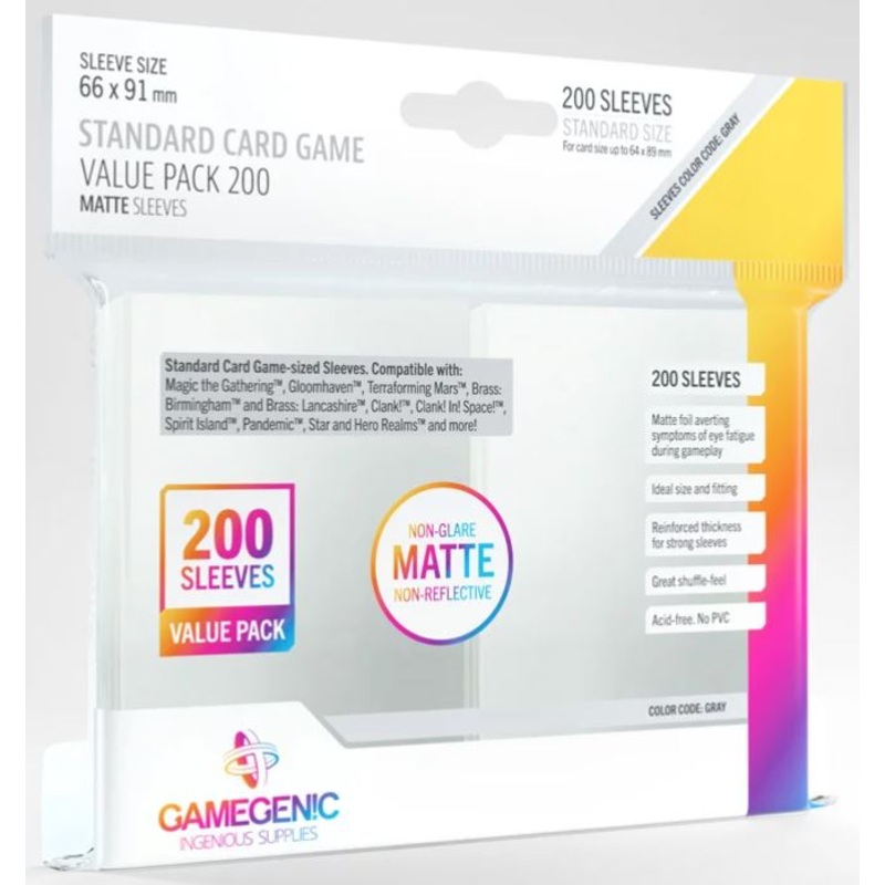 Gamegenic: Board Game Matte Sleeves 200 Count Value Pack - Standard Card Game