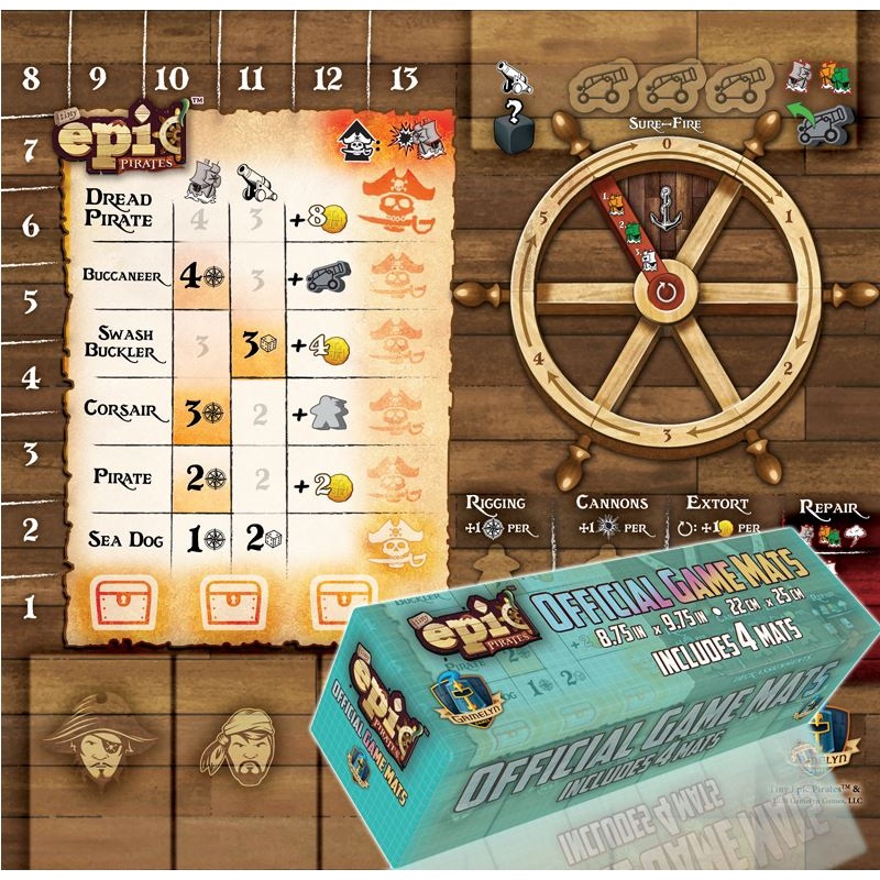 Tiny Epic Pirates: Player Mat Set (4 Pack)