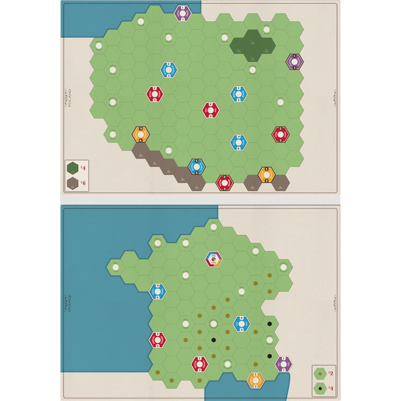 Age Of Steam Deluxe: France & Poland Maps