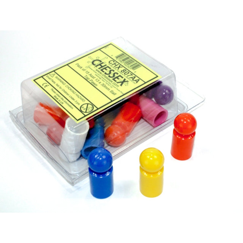 Ball Top Pawns: Pack Of 15 Assorted