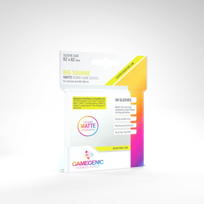 Gamegenic: Board Game Matte Sleeves 50 Count  Big Square