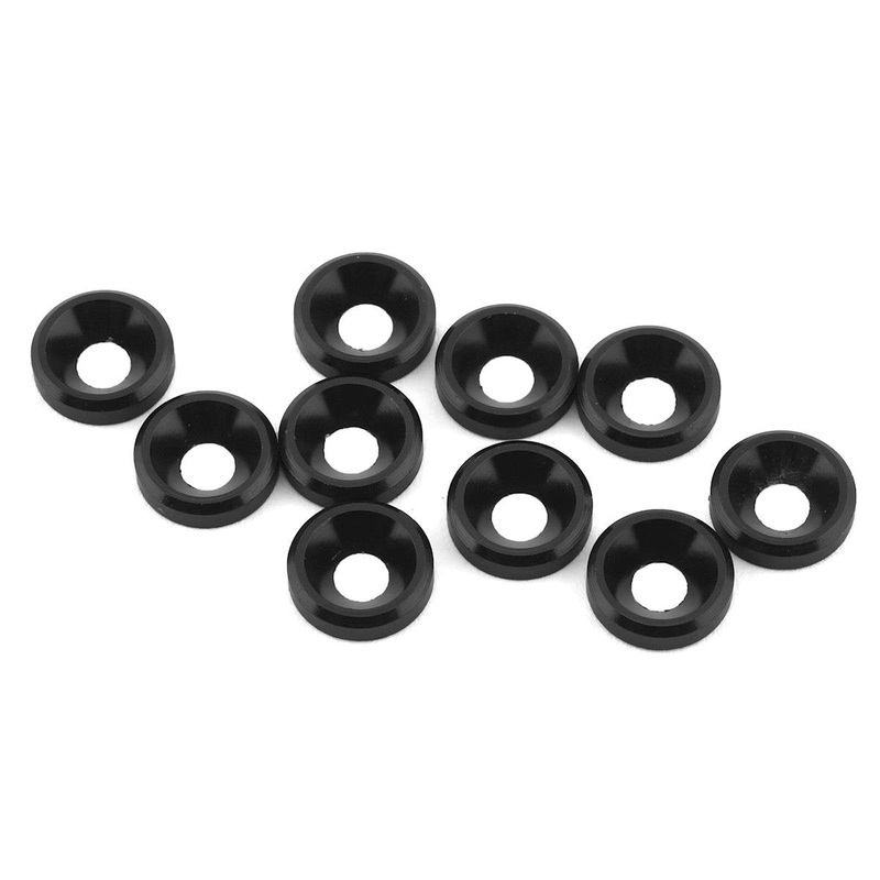 1 UP 80309 Racing 3mm Countersunk Washers Black 10