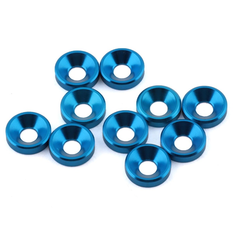 1 UP 80319 Racing 3mm Countersunk Washers Blue 10