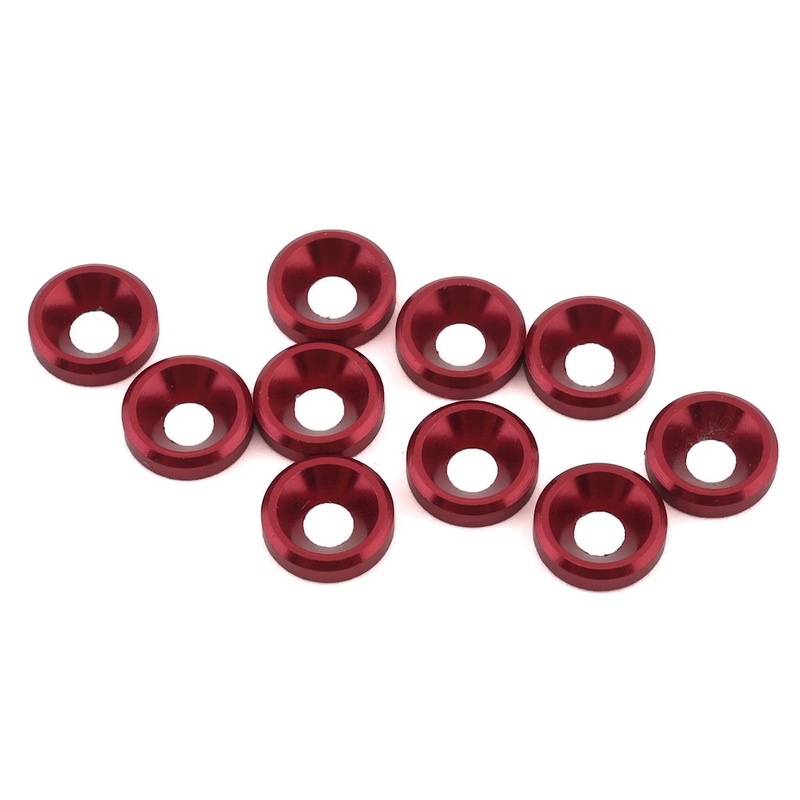 1 UP 80339 3mm Countersunk Washers Red 10