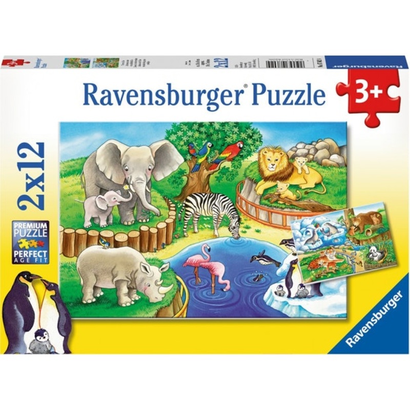RB Animals in Zoo Puzzle 2x12pc