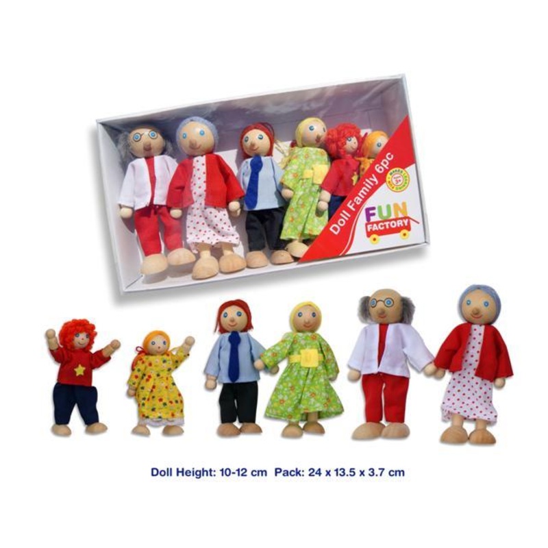 FF Wooden Doll Family 6pc