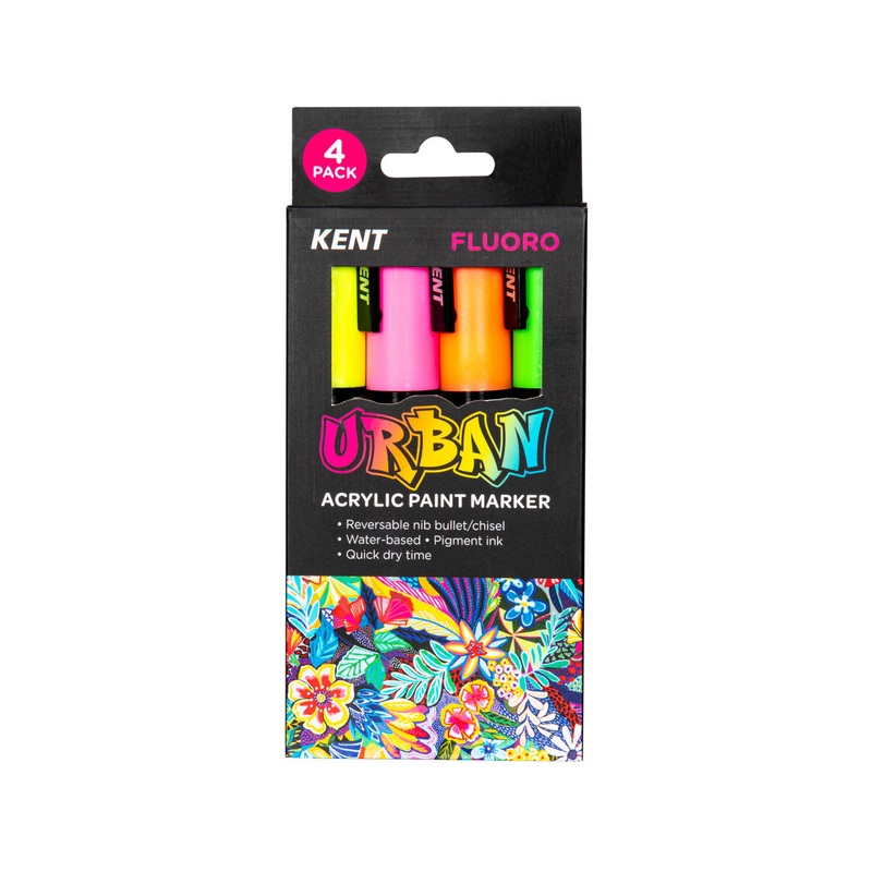 Paint Marker 6mm Nib Fluoro 4pk