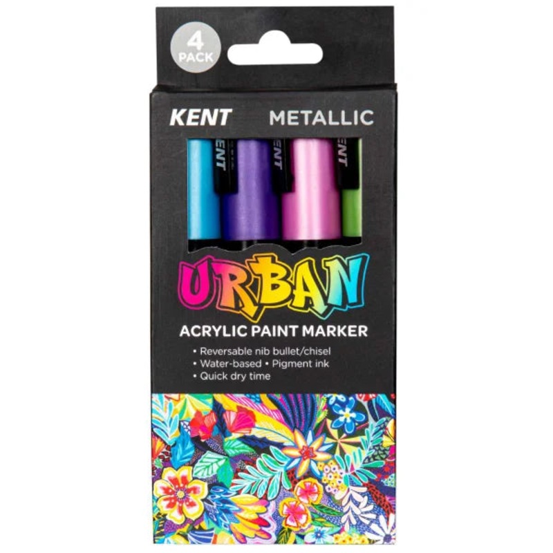 Paint Marker 6mm Nib Metallic 4pk