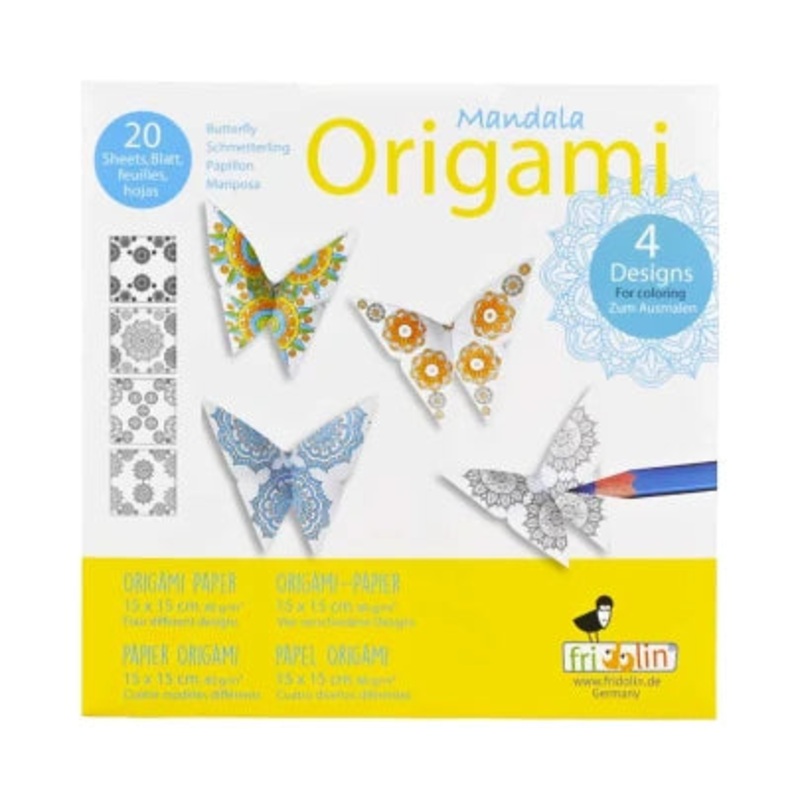 Mandala Colouring Origami Butterfly 20 Sheets