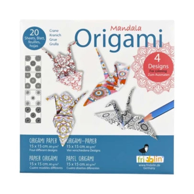 Mandala Colouring Origami Crane 20 Sheets