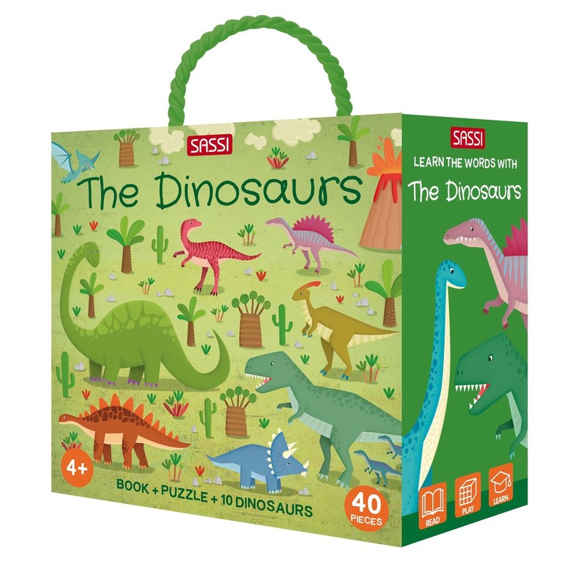 Sassi 3D Puzzle & Book - Dinosaurs 40pc