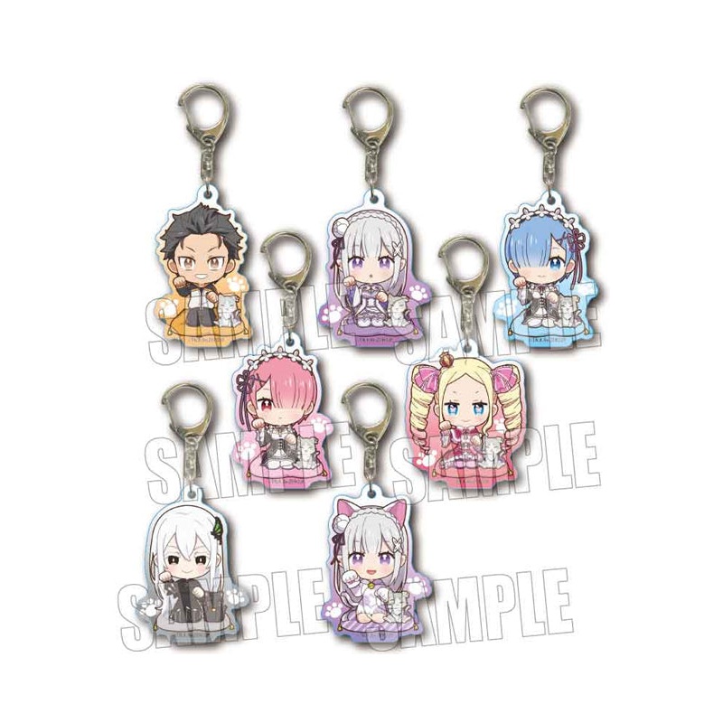 Re:Zero kara Hajimeru Isekai Seikatsu Bell House Trading Acrylic Key Chain Beckoning Cat(1 Random)